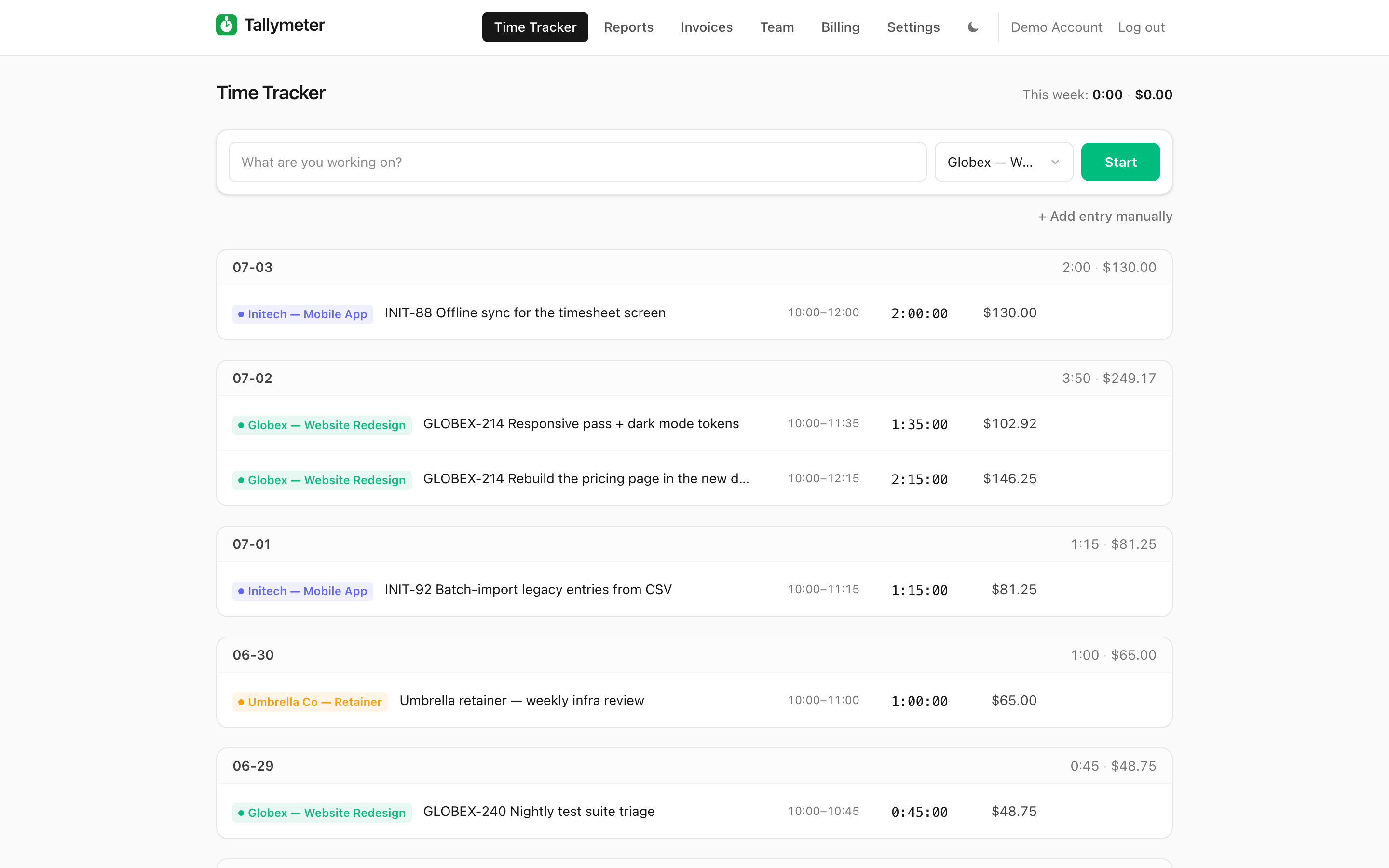 Tallymeter time tracker
